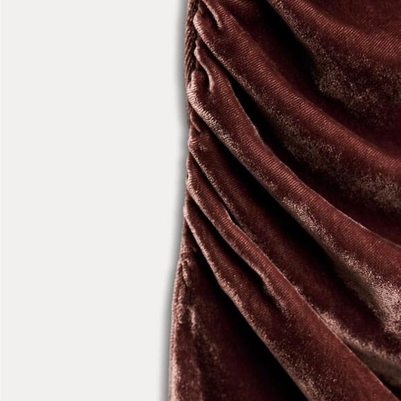 ZARA STRAPPY VELVET DRAPED MIDDI DRESS - Picture 11 of 11